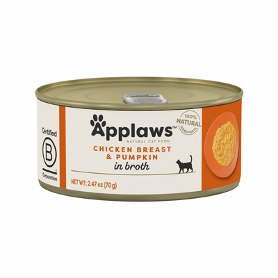 Canned Cat Treat - Chicken Breast with Pumpkin in Broth