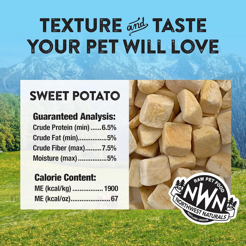 Freeze Dried Treat for Dogs & Cats - RAW REWARDS - Sweet Potato - 2 oz