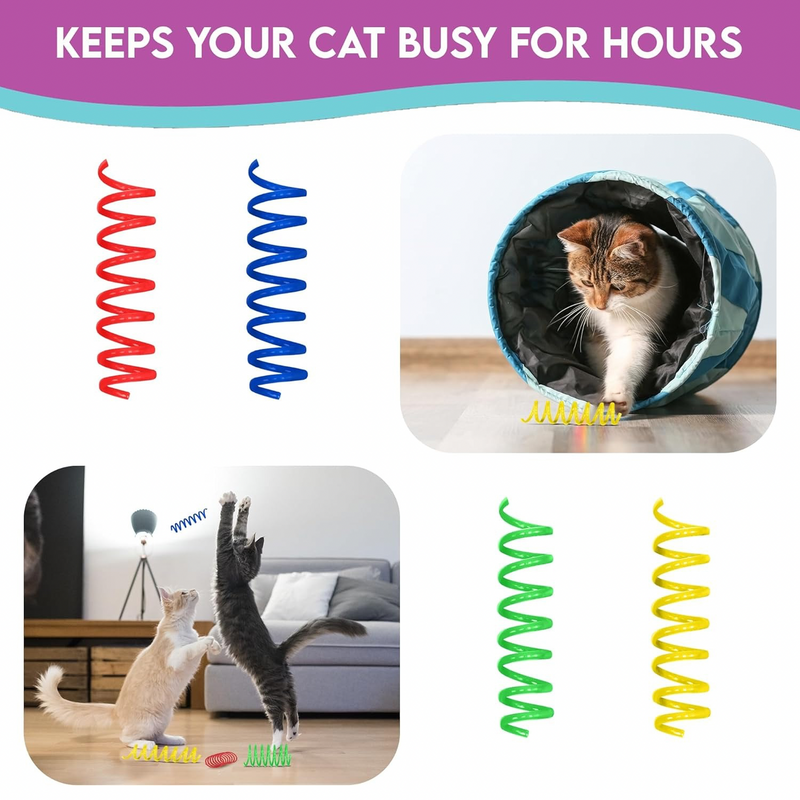 Bouncy Cat Toy - Colorful Springs - Thin - 10 pk