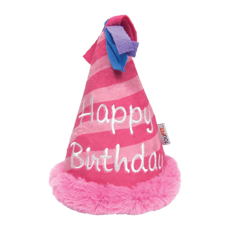 Plush Dog Toy - Birthday Hat Crinkle - 6"