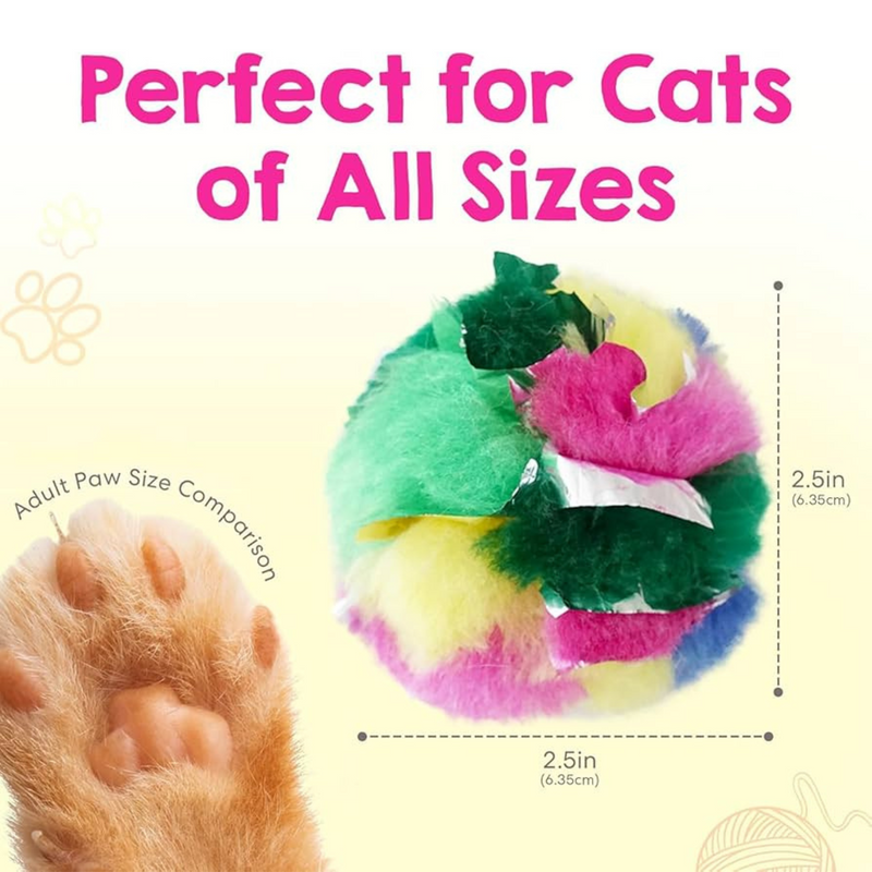 Cat Toy - 2.5" Large Crinkle Ball - 1 pc (Bulk)