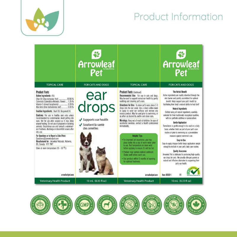 Ear Drops For Dogs & Cats - For Cleaning & Swimming Protection - 10 ml