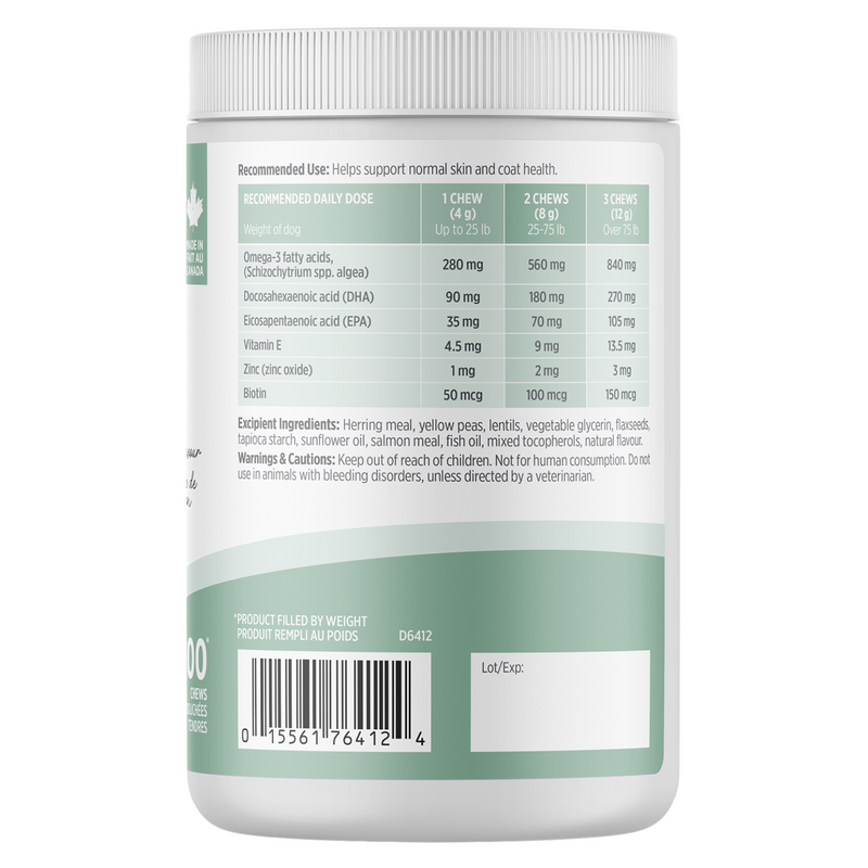 Dog Supplement - CARE - Skin & Coat - 100 chews