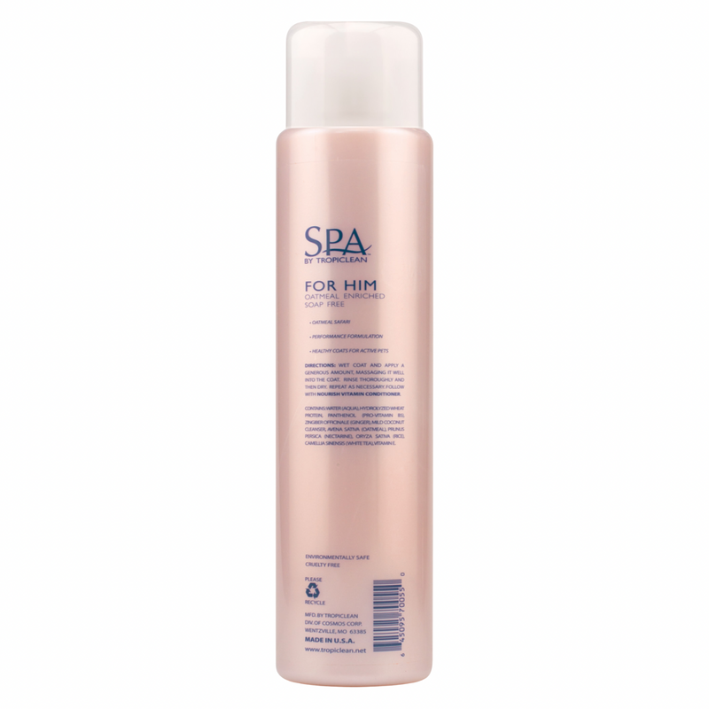 Spa pour lui - Shampooing pour animaux de compagnie - Formulé pour la performance (safari à l'avoine) - 16 oz / 473 ml