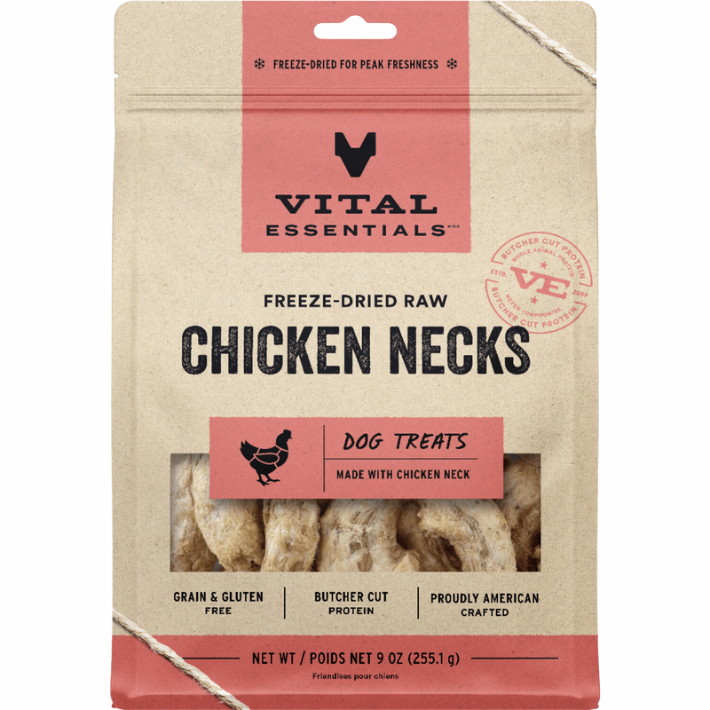 Freeze Dried Dog Treat - Chicken Necks - 9 oz