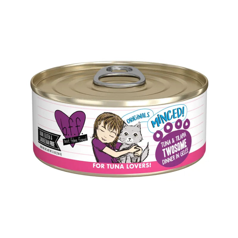 Canned Cat Food - BFF ORIGINALS Minced - Twosome - Tuna & Tilapia Dinner in Gelée