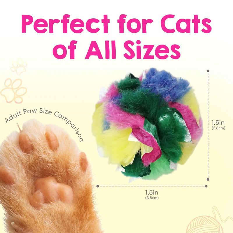 Toys de chat - Mini Crinkin Ball - 1,5 "- 1 PC