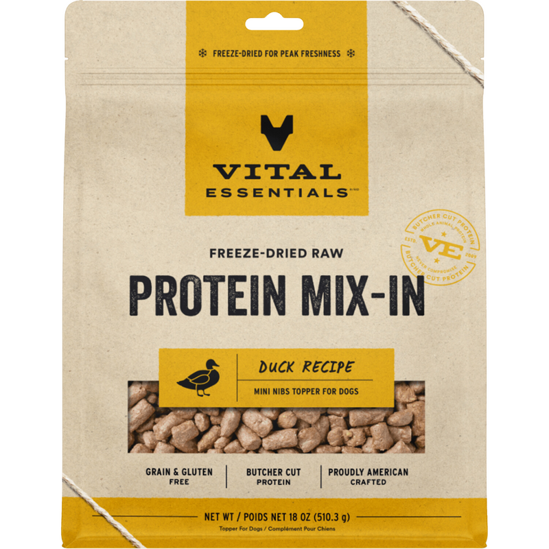 Freeze Dried Dog Food Topper, PROTEIN MIX-IN, Duck Recipe - Mini Nibs