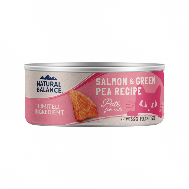 Canned Cat Food - Limited Ingredient - Salmon & Green Pea Recipe - 5.5 oz