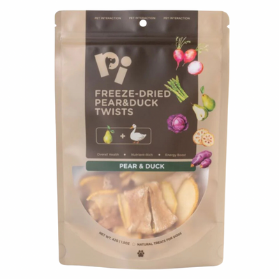 Freeze Dried Dog Treat - Pear & Duck Twists - 42 g