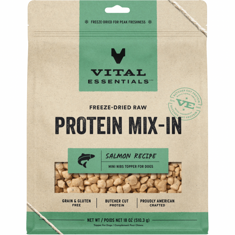 Freeze Dried Dog Food Topper, PROTEIN MIX-IN, Salmon Recipe - Mini Nibs