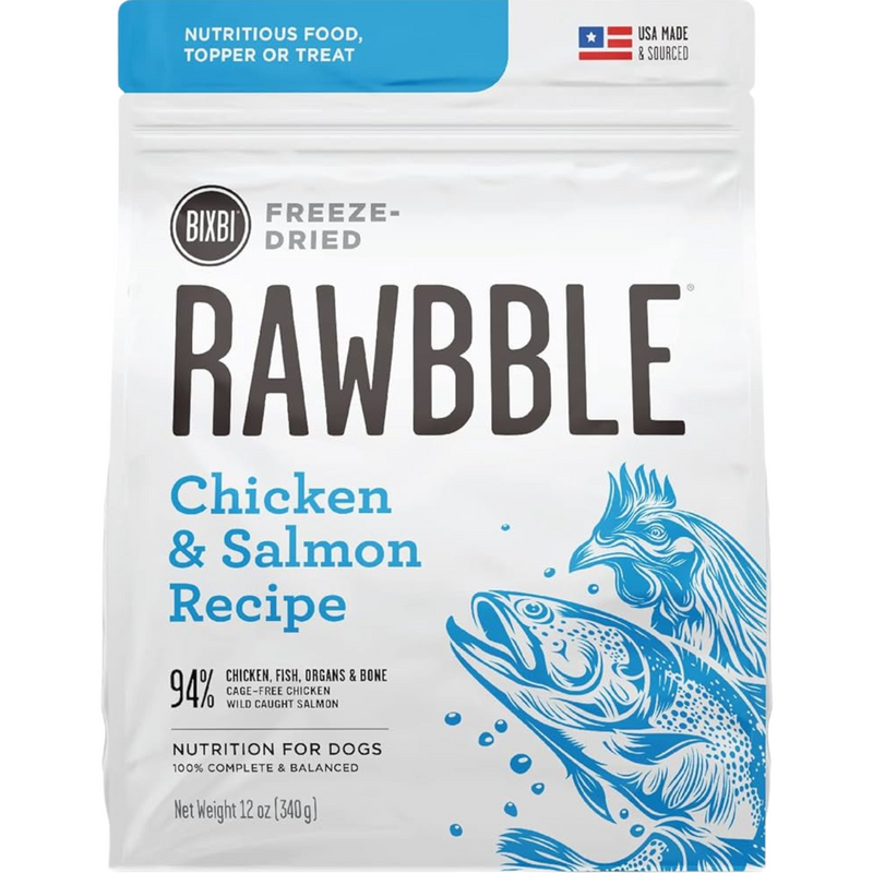 Freeze Dried Dog Food - RAWBBLE -  Chicken & Salmon Recipe