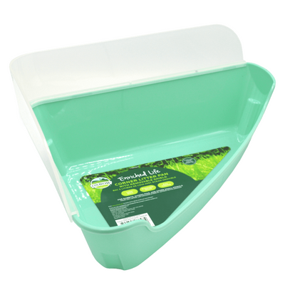 ENRICHED LIFE Corner Litter Pan with Removable Shield