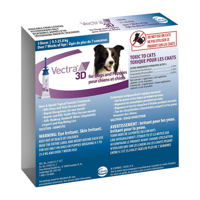 VECTRA 3D For Dogs & Puppies 9.1 - 25 kg, 3 doses