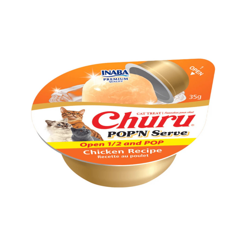 Likable Cat Treat - CHURU POP'N SERVE - Chicken Recipe - 1.2 oz cup, 2 ct