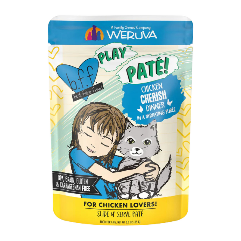 Wet Cat Food - BFF PLAY SNS Paté - Cherish - Chicken Dinner in a Hydrating Purée - 3 oz pouch