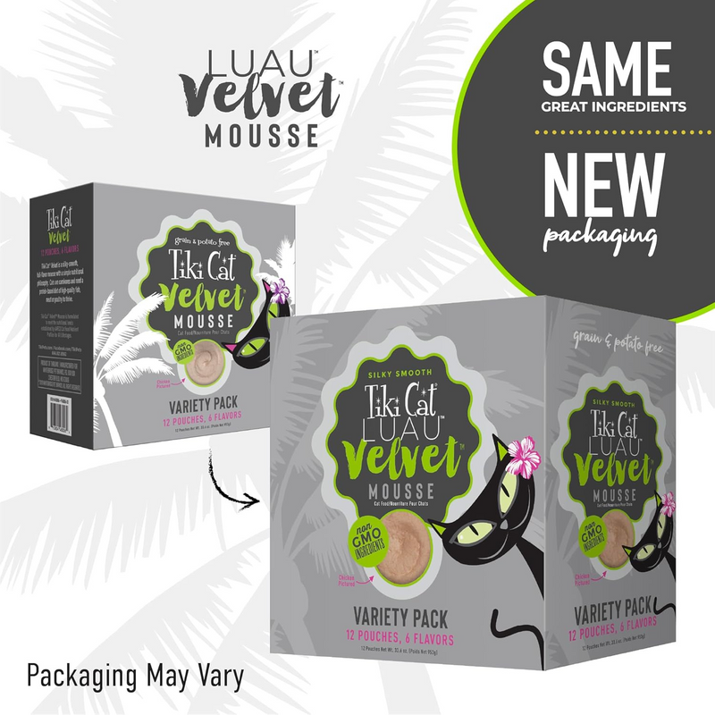 Wet Cat Food - VELVET MOUSSE - Variety Pack - 2.8 oz pouch, case of 12