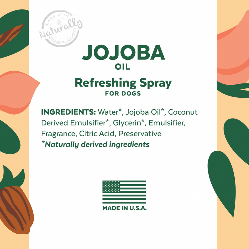 Dog Deodorizing Spray - ESSENTIALS - Jojoba Oil Refreshing - 8 fl oz