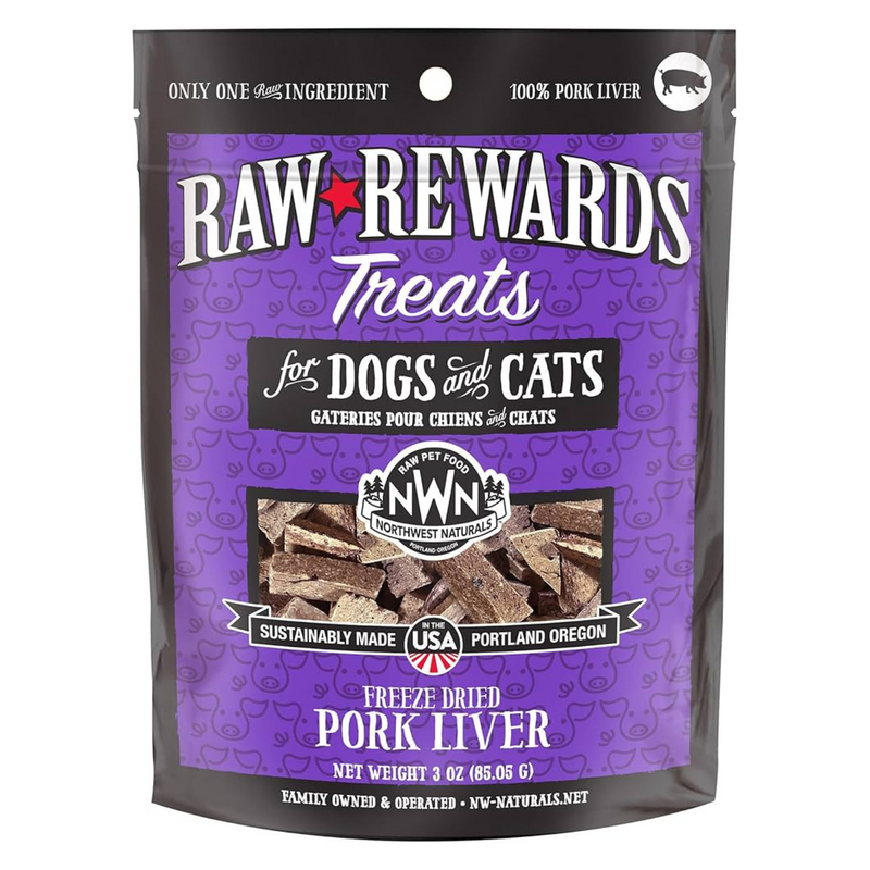 Freeze Dried Treat for Dogs & Cats - RAW REWARDS - Pork Liver