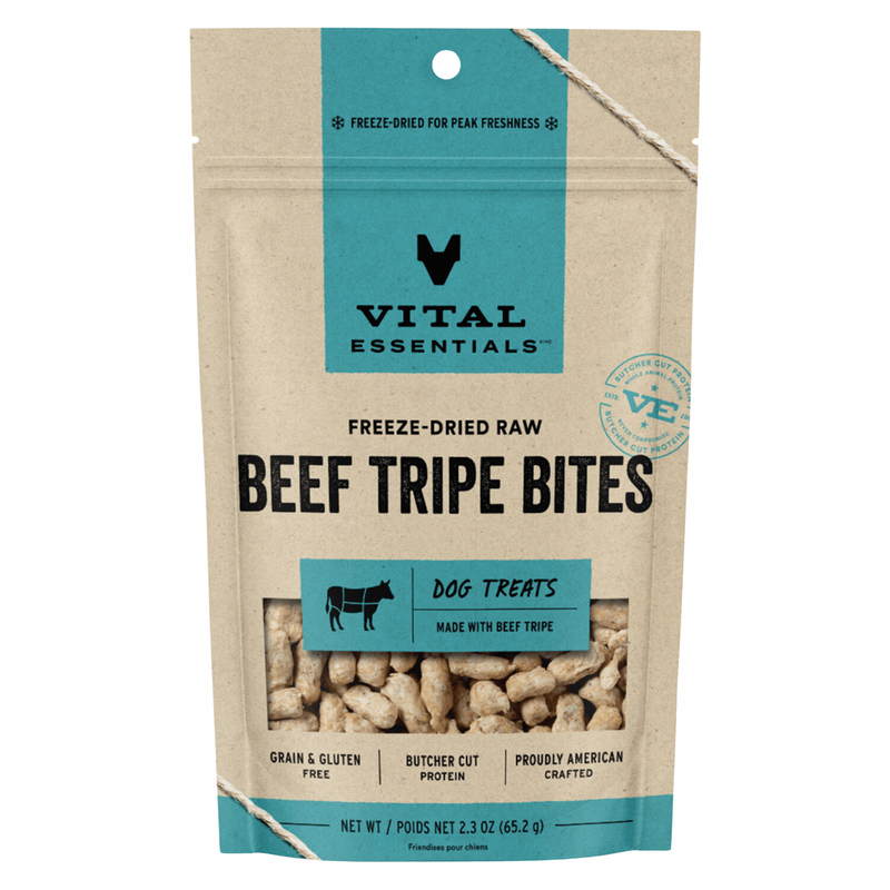 Freeze Dried Dog Treat - Beef Tripe Bites - 2.3 oz