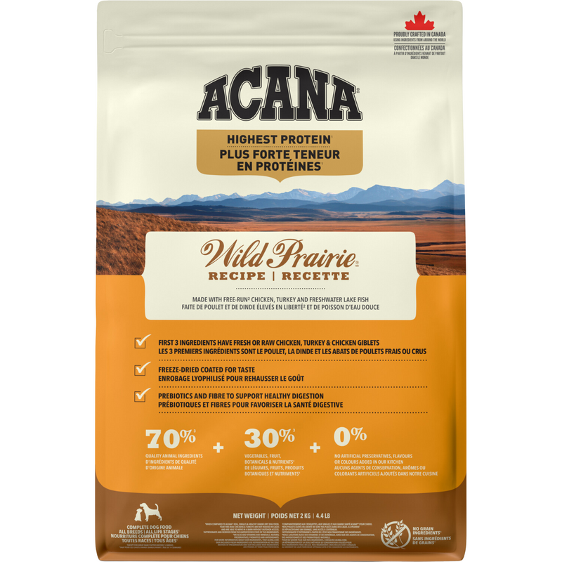 Dry Dog Food - HIGHEST PROTEIN - Wild Prairie Recipe