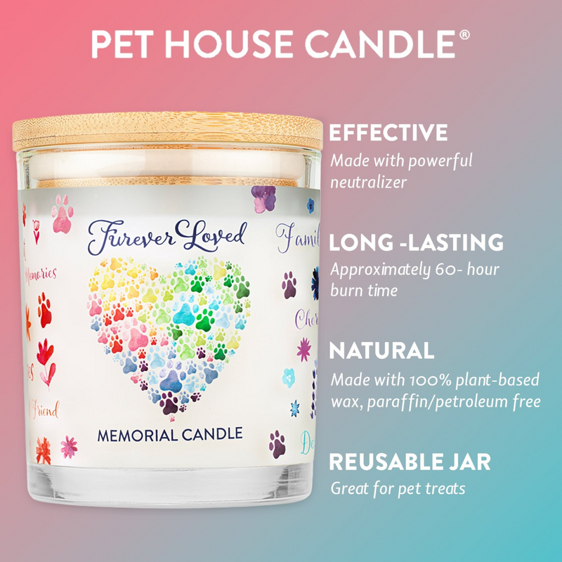 Pet House - Bougie de cire de soja 100% naturelle - Mémorial de l'aimé Furever - Grand 8,5 oz