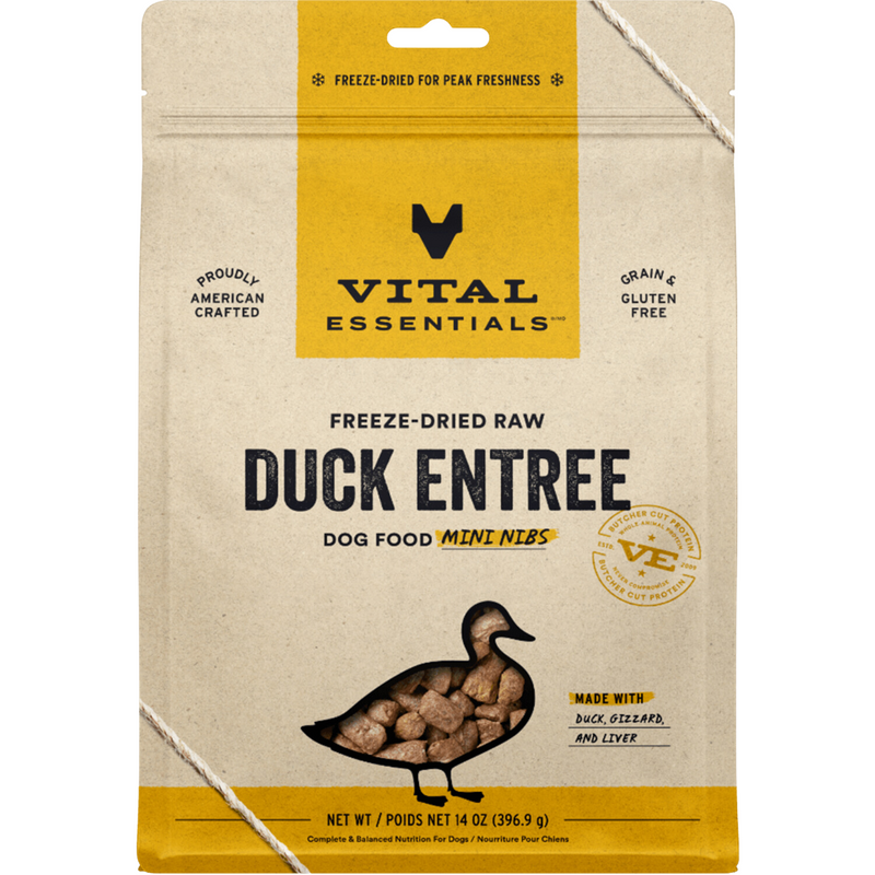 Nourriture pour chiens séchées - entrée de canard - Mini Nibs