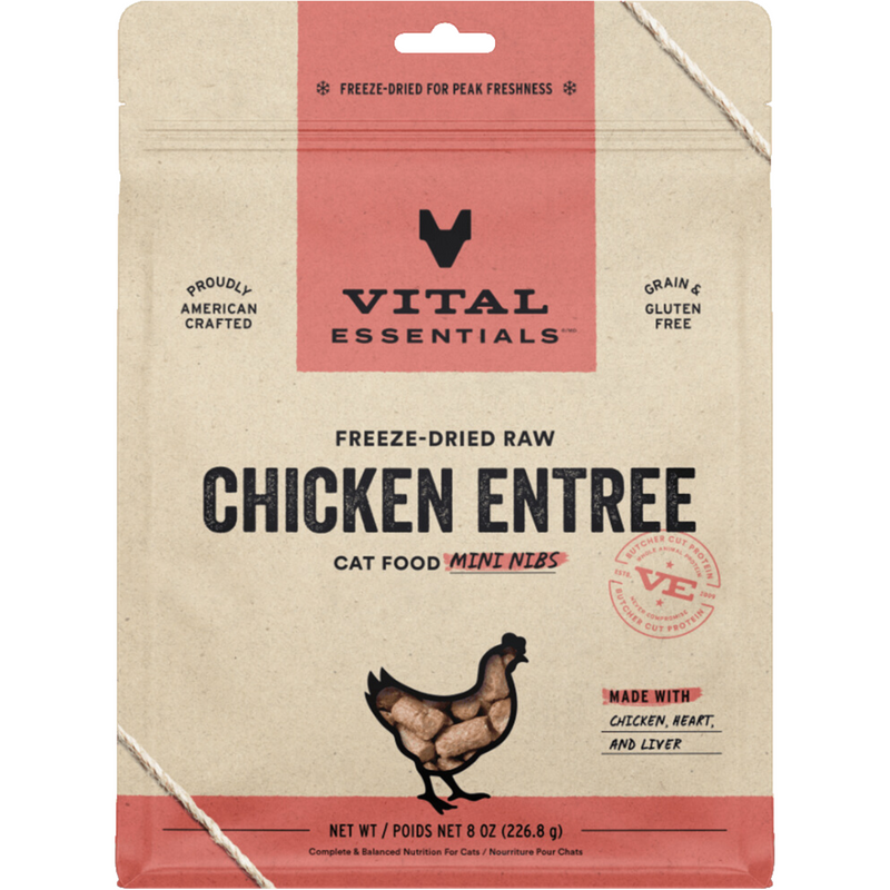 Nourriture pour chats lyophilisée - Poulet Entree - Mini Nibs - 12 oz