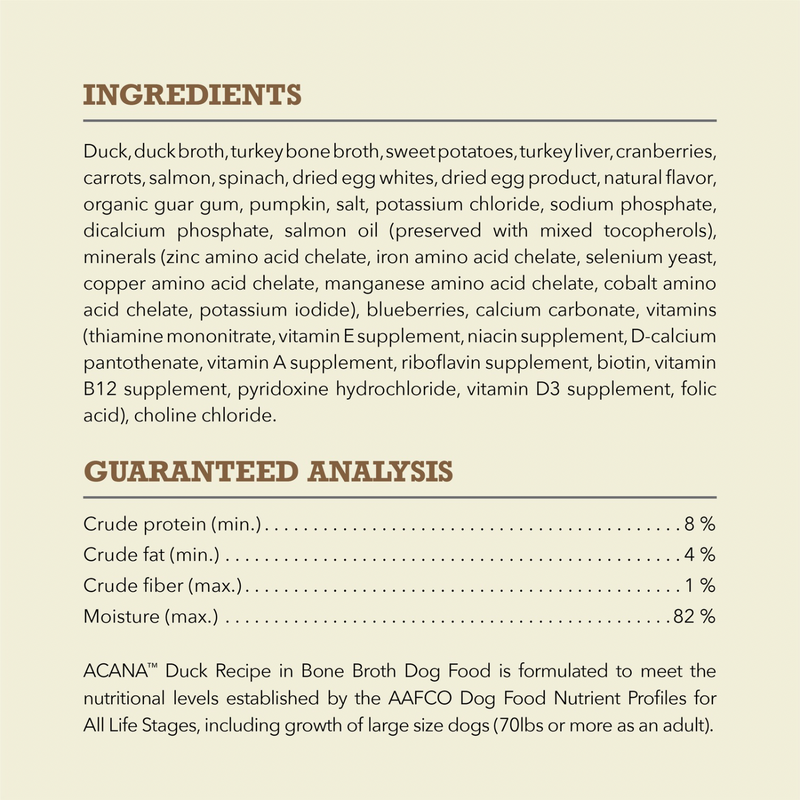 Canned Dog Food - Chunks - Duck Recipe in Bone Broth - 363 g