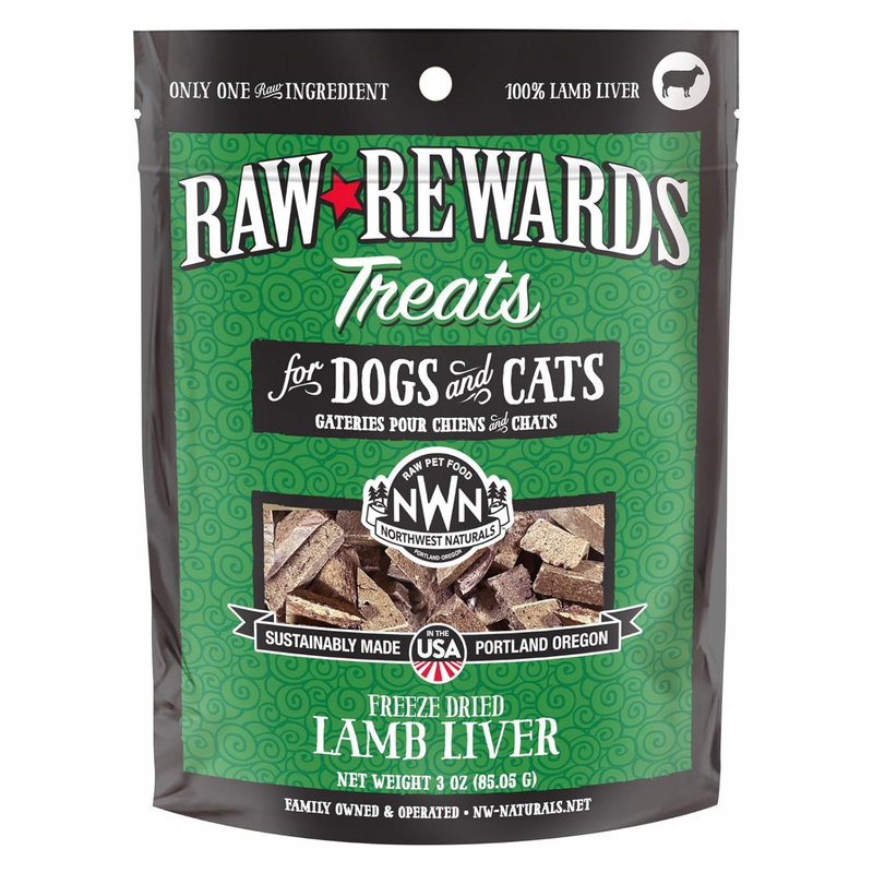 Freeze Dried Treat for Dogs & Cats - RAW REWARDS - Lamb Liver - 3 oz