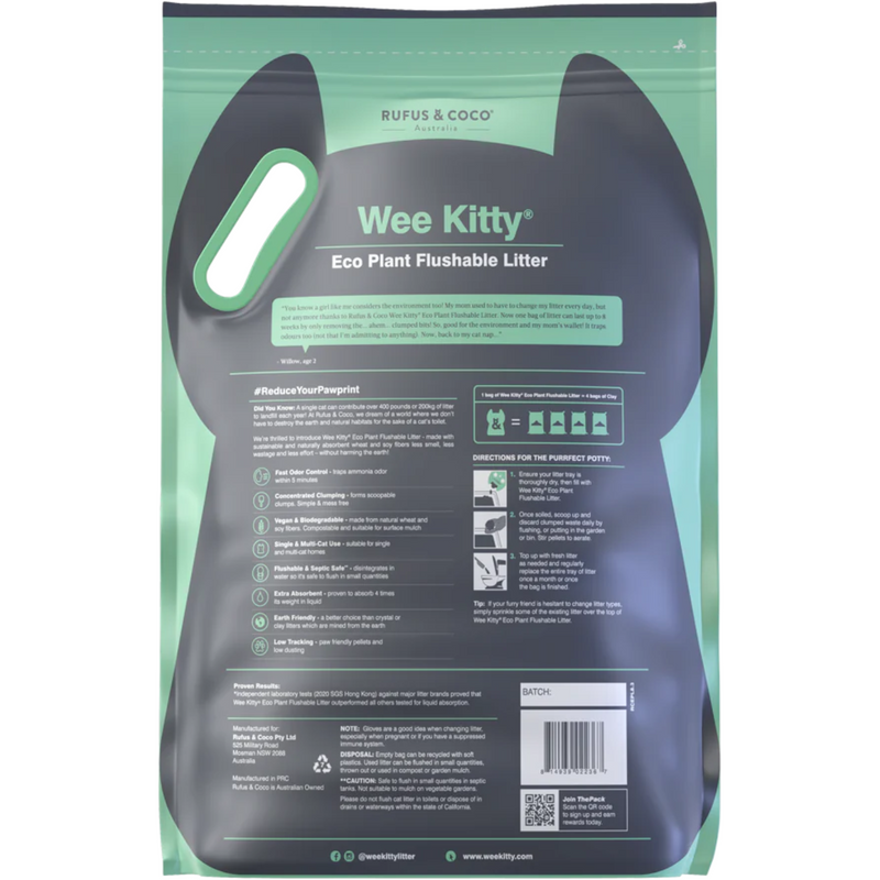 Wee Kitty Eco Plant Clumping Tofu Cat Litter