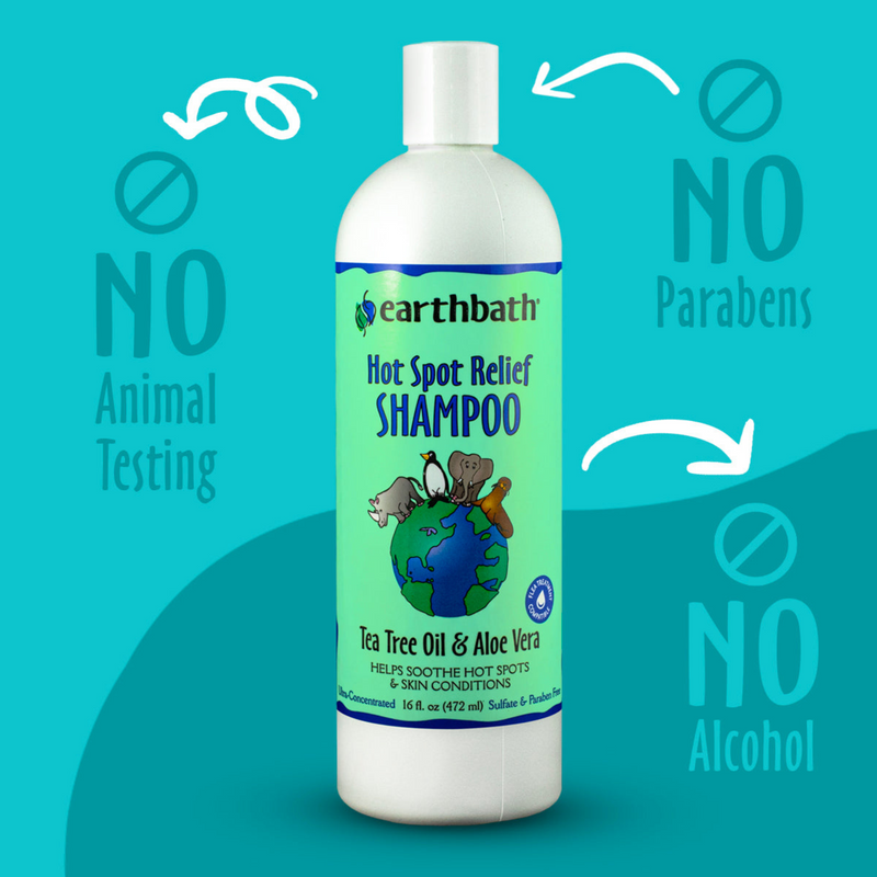 Shampooing pour animaux de compagnie - relief de spot chaud (arbre à thé et aloe vera) - 16 fl oz