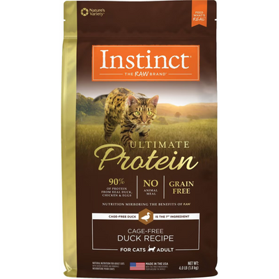 Alimentation sèche pour chats - Protéine ultime - Revente de canard sans cage pour chats adultes - 4 lb