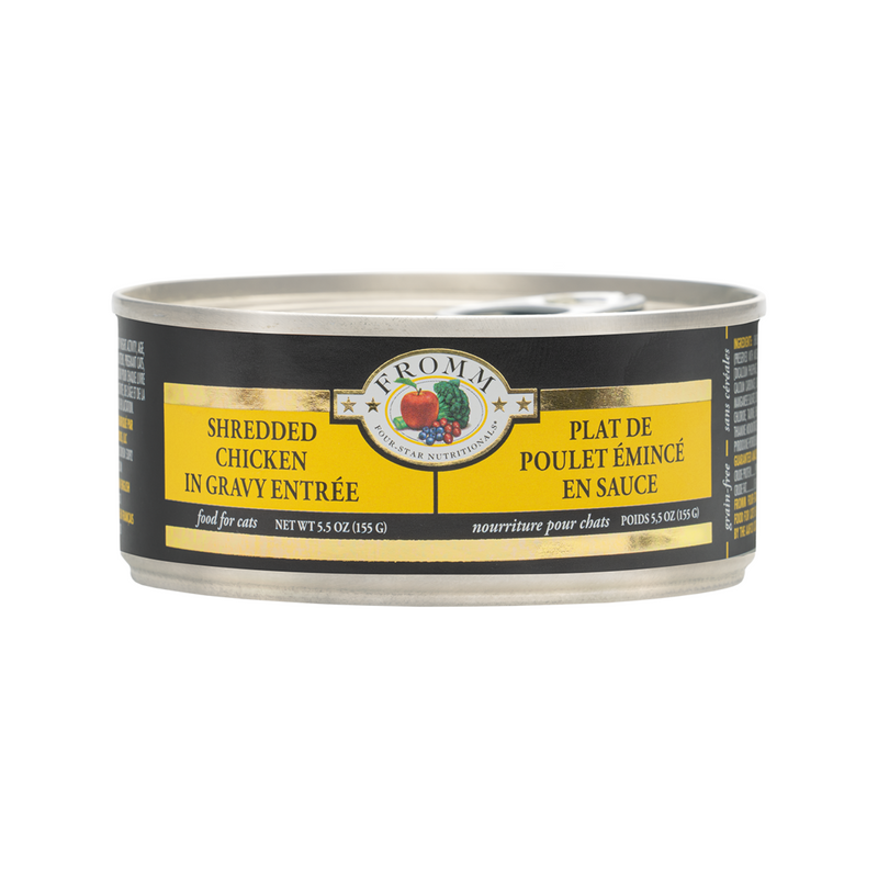 Nourriture pour chats en conserve - Four étoiles - poulet râpé à la sauce entrée - 5,5 oz