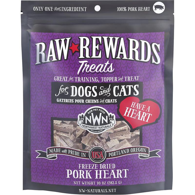 Freeze Dried Treat for Dogs & Cats - RAW REWARDS - Pork Heart