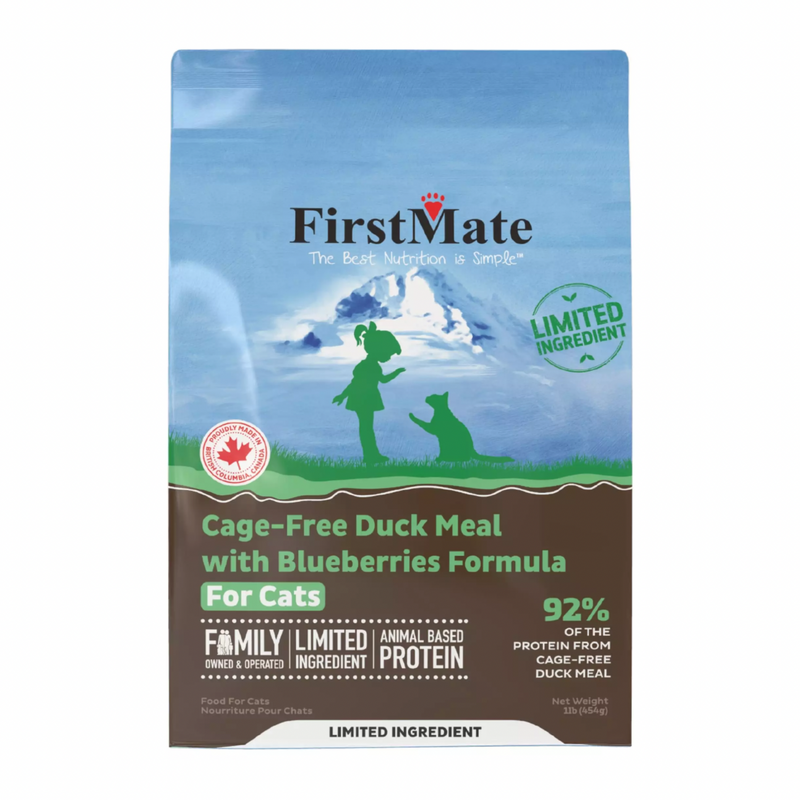 Dry Cat Food - Limited Ingredient - Cage Free Duck Meal & Blueberries