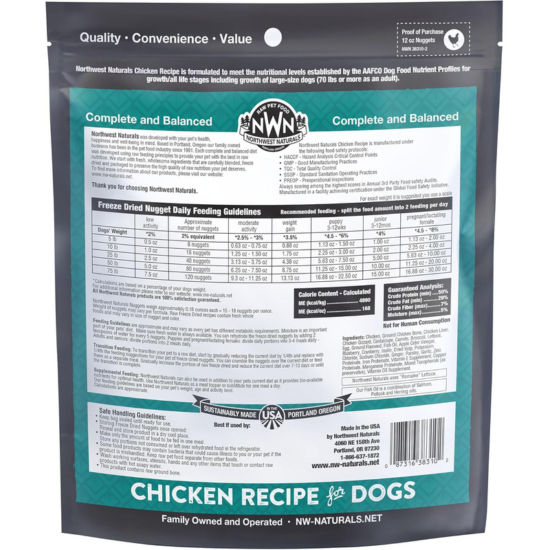 Freeze Dried Dog Food - Nuggets - Chicken Recipe