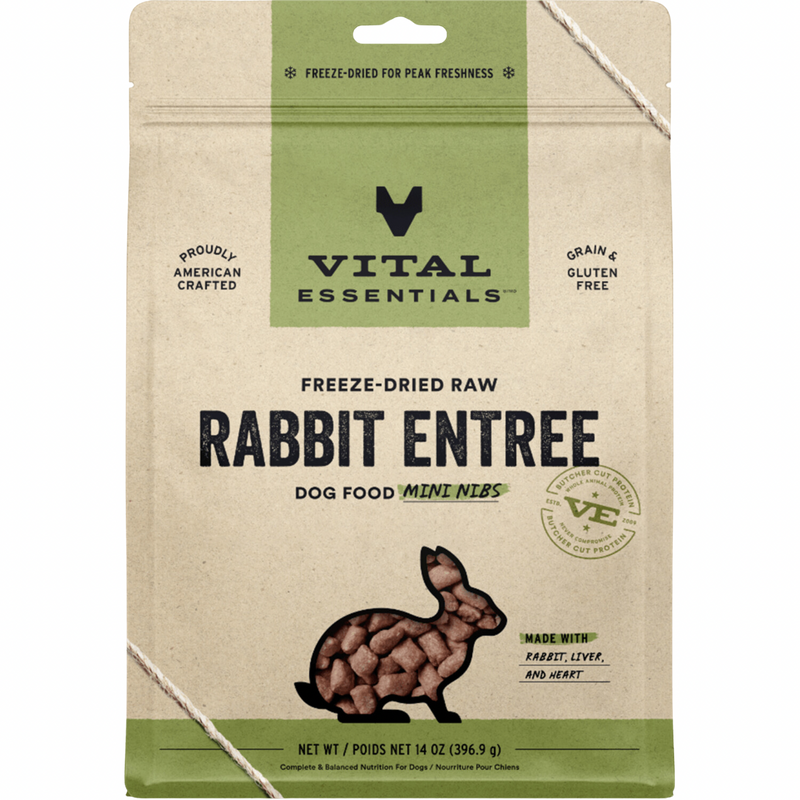 Nourriture pour chiens séchées - entrée de lapin - Mini Nibs