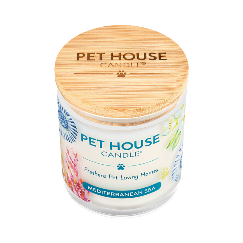 Pet House - Bougie de cire de soja 100% naturelle - Mer Méditerranée - Grand 8,5 oz