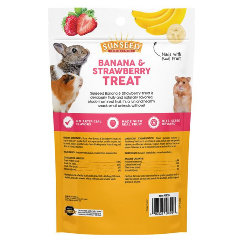 Freeze Dried Small Animal Treat - Banana & Strawberry - 0.7 oz