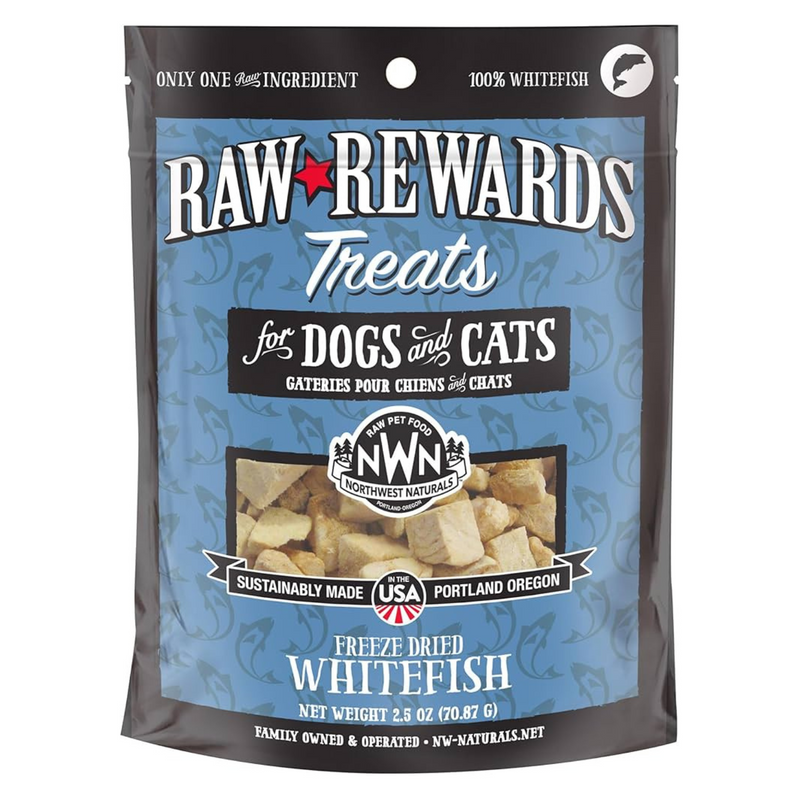 Freeze Dried Treat for Dogs & Cats - RAW REWARDS - Whitefish