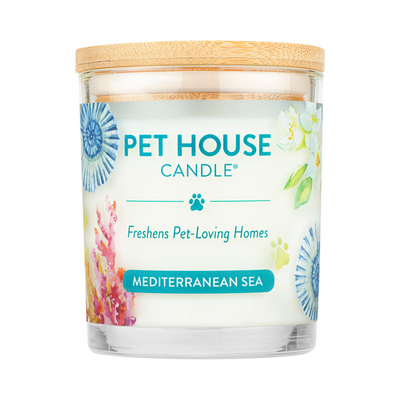 Pet House - Bougie de cire de soja 100% naturelle - Mer Méditerranée - Grand 8,5 oz