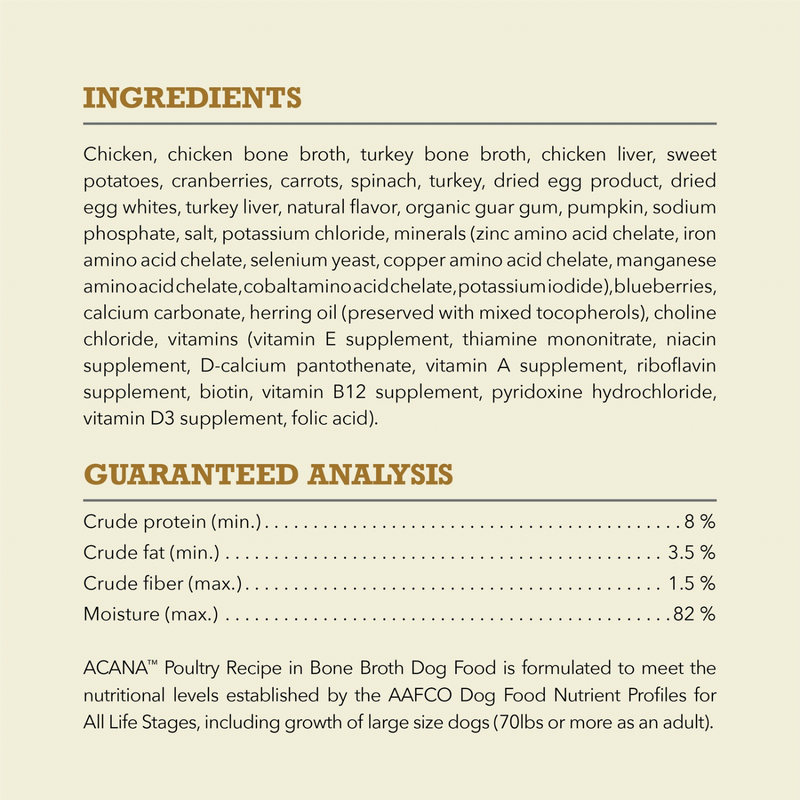 Canned Dog Food - Chunks - Poultry Recipe in Bone Broth - 363 g