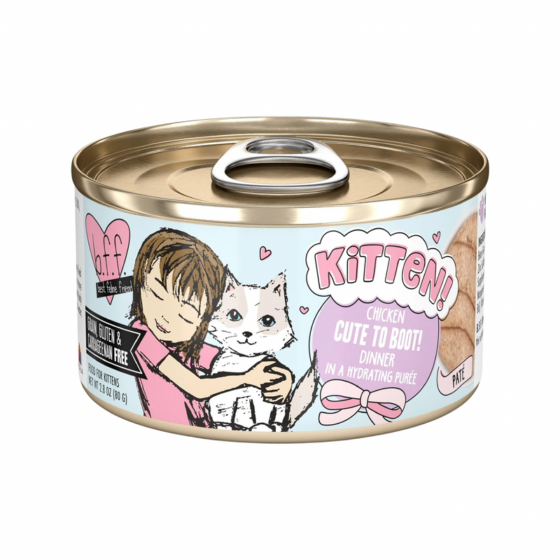 Canned Cat Food - BFF KITTEN - Chicken Cute To Boot! - in a Hydrating Purée - 2.8 oz