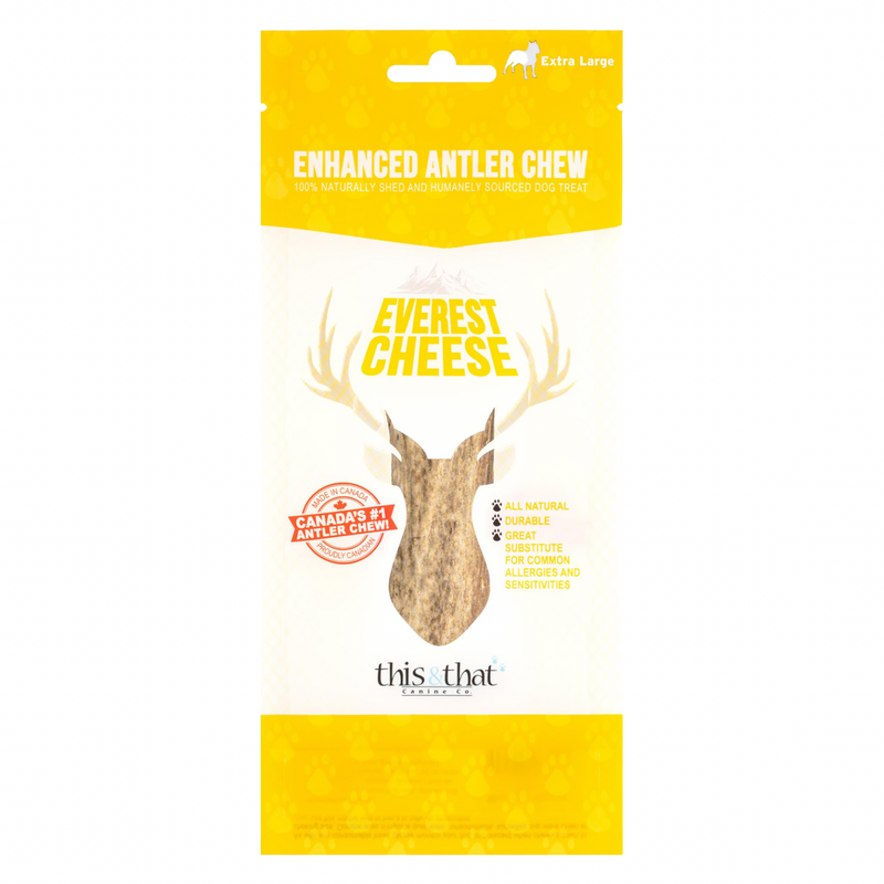 Natural Dog Chews - Enhanced Antler Chew - Everest Cheese