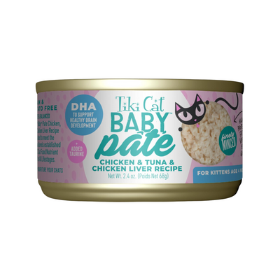 Canned Cat Food - BABY Pâté - Chicken, Tuna & Chicken Liver Recipe For Kittens - 2.4 oz