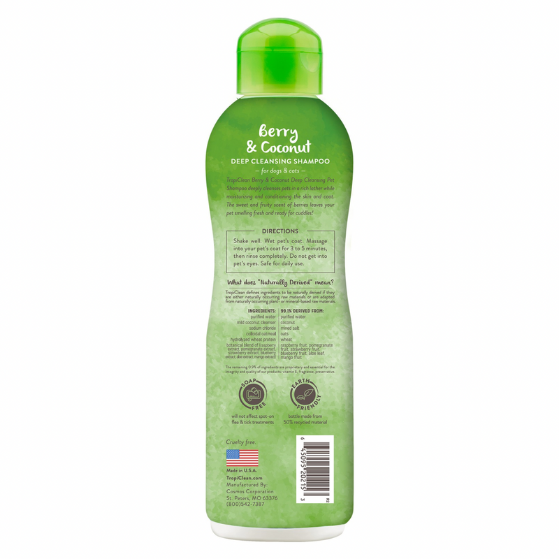 Shampooing pour animaux de compagnie - Nettoyage profond (Berry & Coconut) - 20 oz / 592 ml