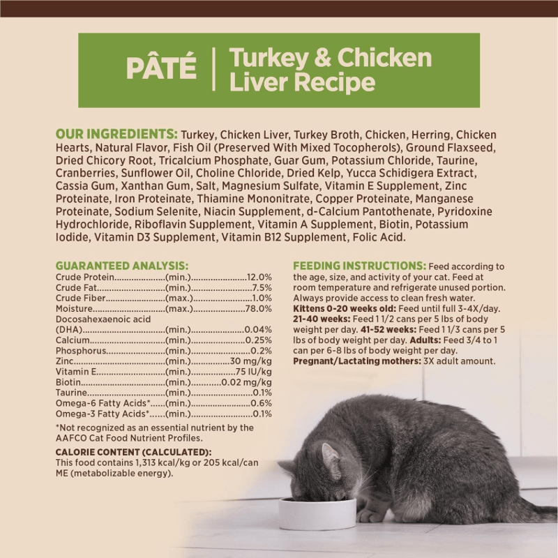 Canned Cat Food - CORE - Classic Pâté - KITTEN Turkey & Chicken Liver Recipe - 5.5 oz - J & J Pet Club - Wellness