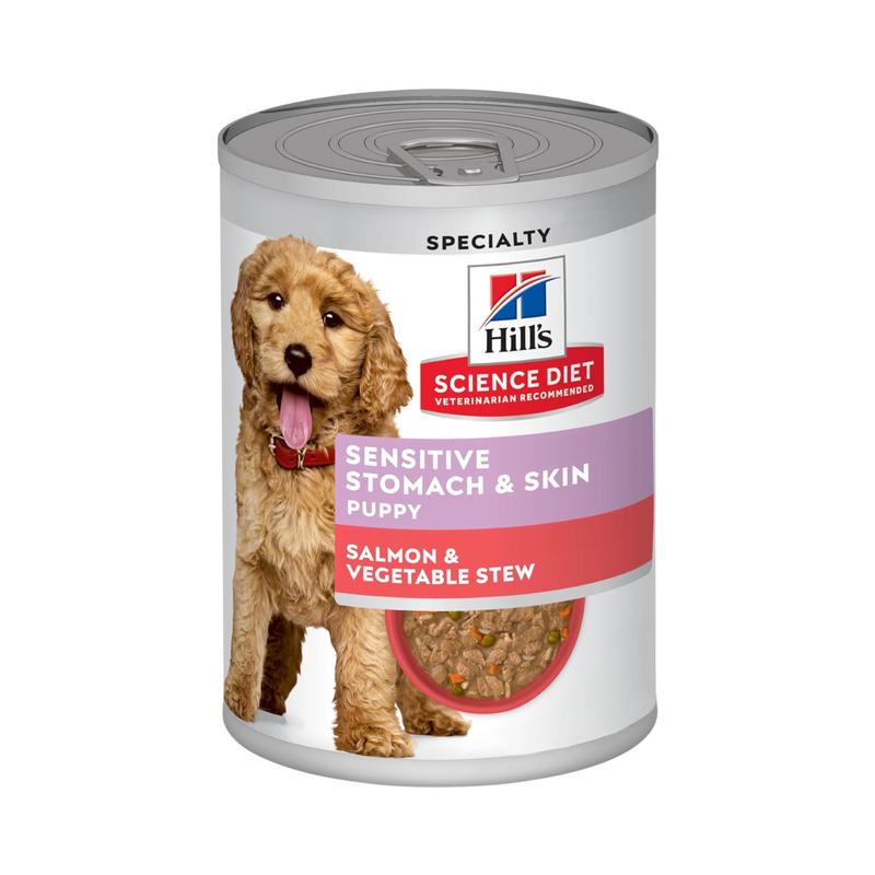 Canned Dog Food - Puppy - Sensitive Stomach & Skin - Salmon & Vegetable Stew - 12.5 oz