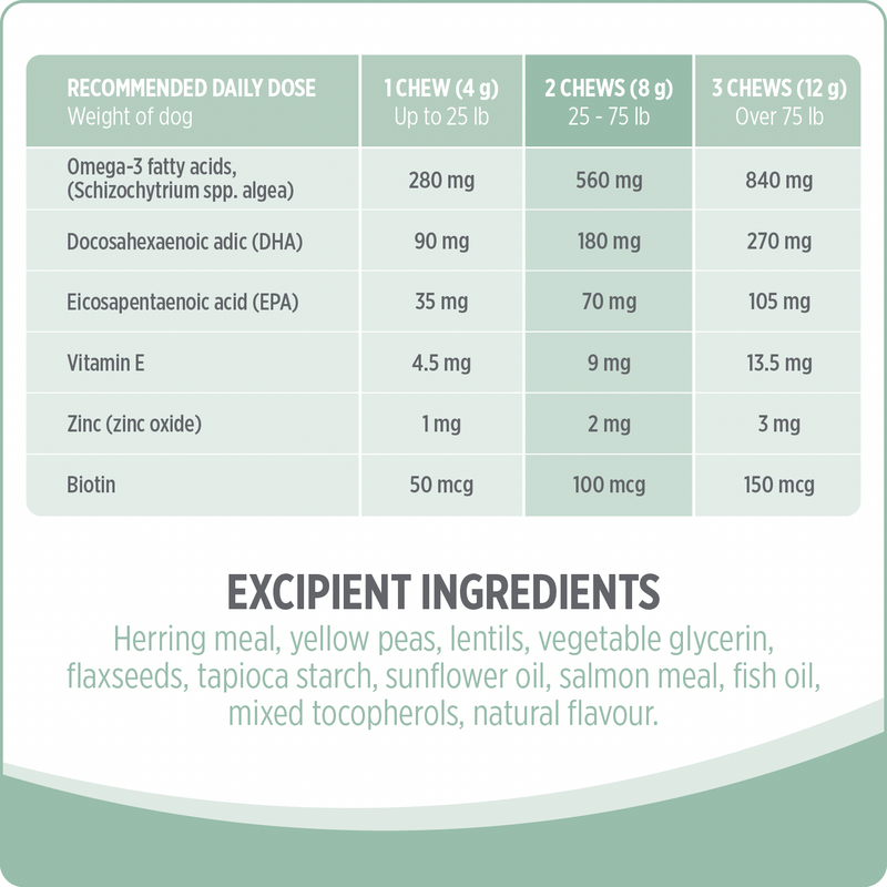 Dog Supplement - CARE - Skin & Coat - 100 chews